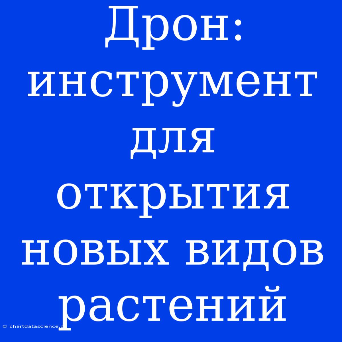 Дрон: Инструмент Для Открытия Новых Видов Растений