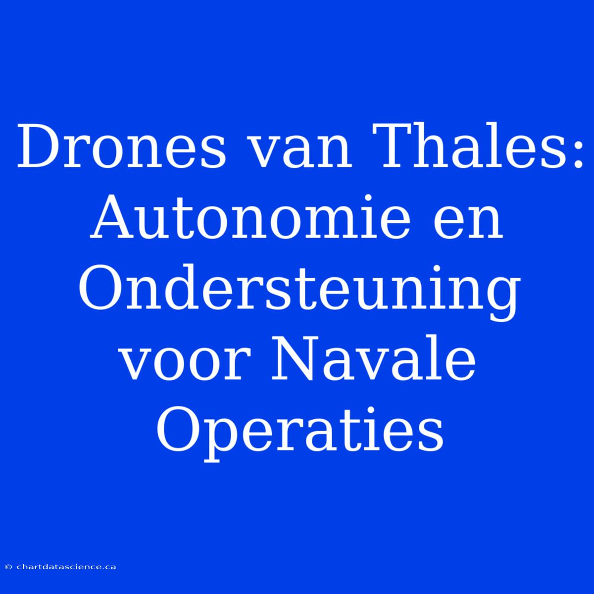 Drones Van Thales: Autonomie En Ondersteuning Voor Navale Operaties