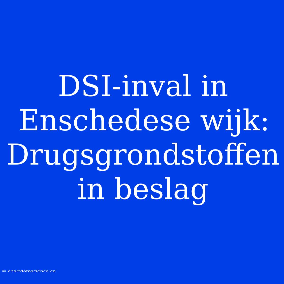 DSI-inval In Enschedese Wijk: Drugsgrondstoffen In Beslag