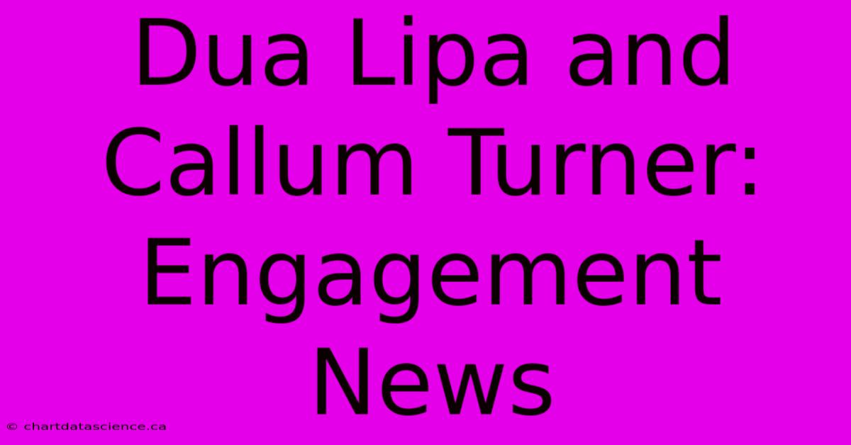 Dua Lipa And Callum Turner: Engagement News