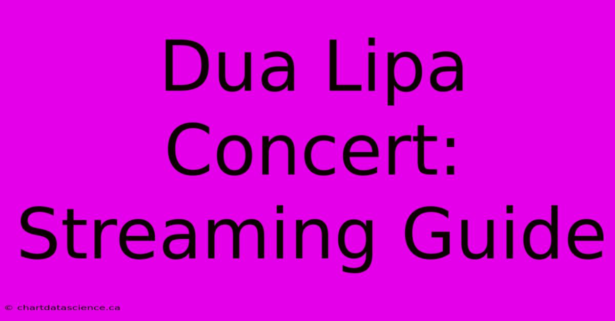 Dua Lipa Concert: Streaming Guide