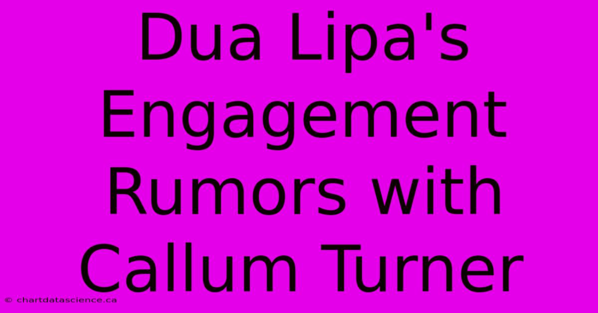 Dua Lipa's Engagement Rumors With Callum Turner