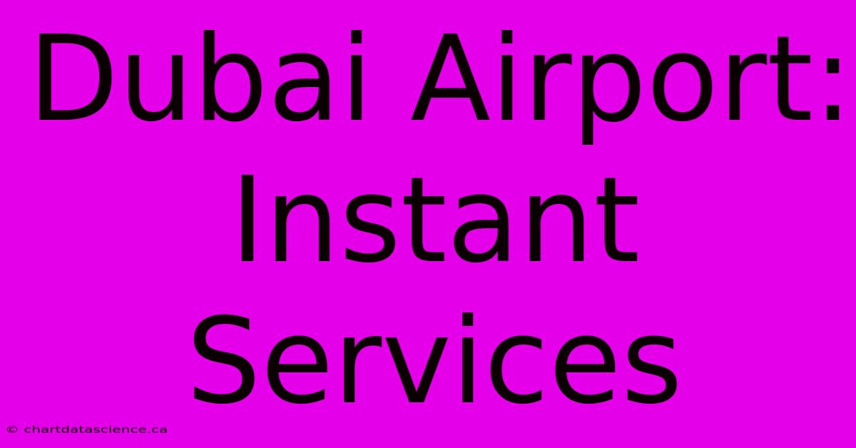 Dubai Airport: Instant Services