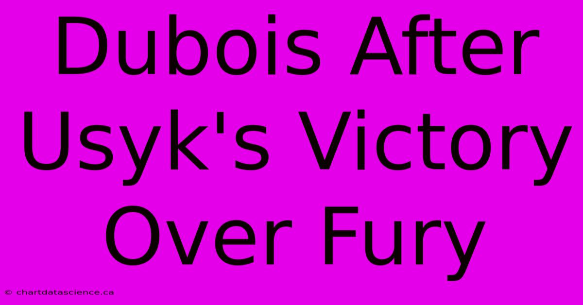 Dubois After Usyk's Victory Over Fury