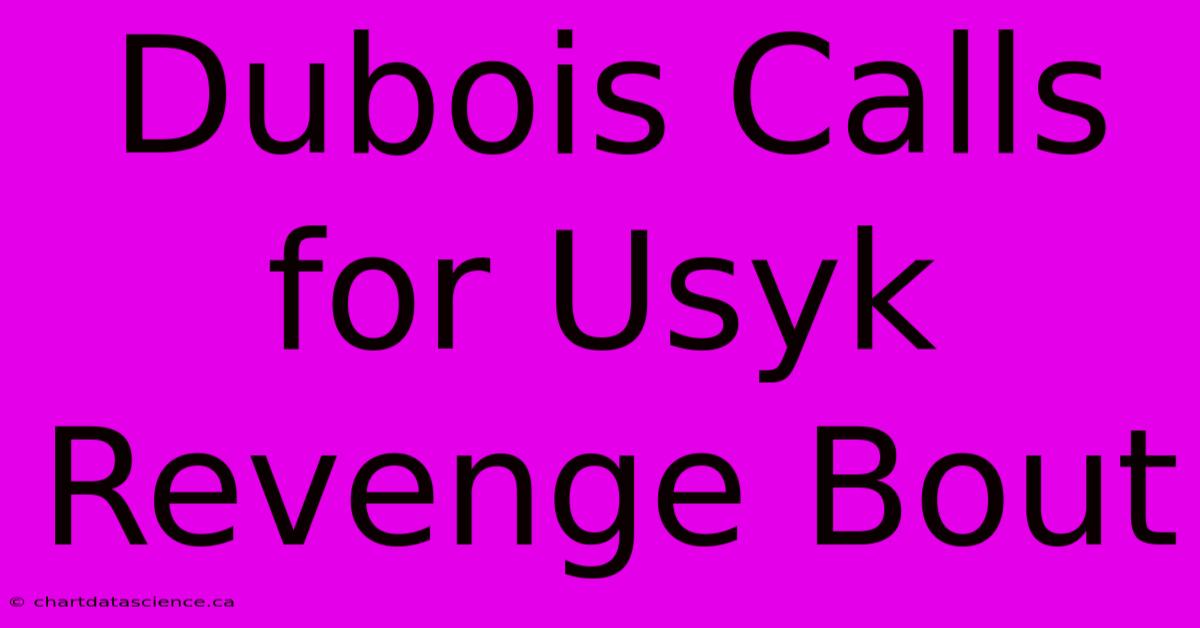 Dubois Calls For Usyk Revenge Bout