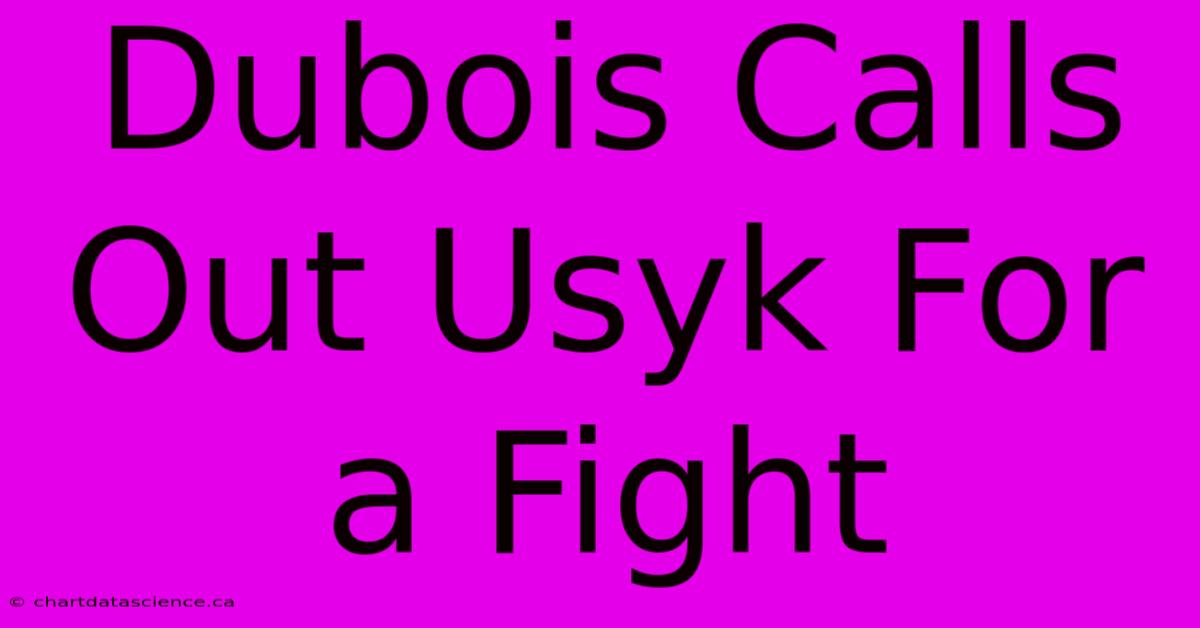 Dubois Calls Out Usyk For A Fight