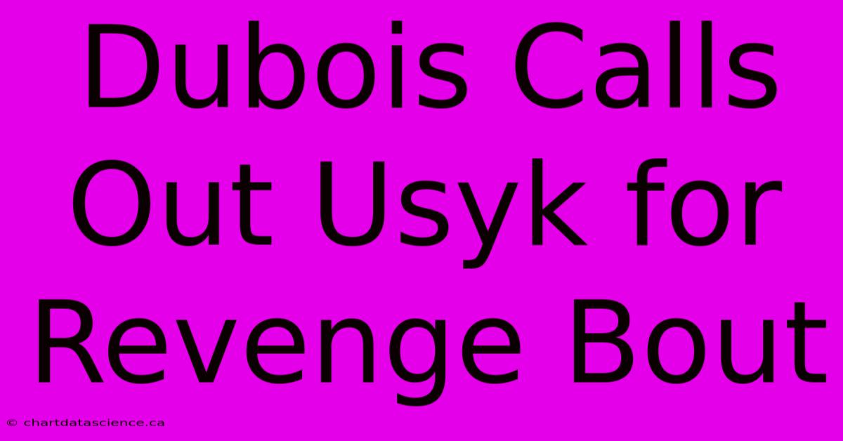 Dubois Calls Out Usyk For Revenge Bout