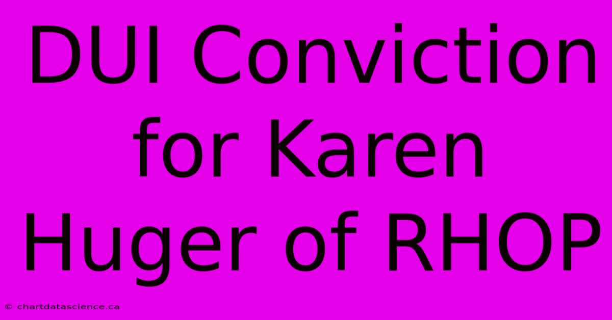 DUI Conviction For Karen Huger Of RHOP