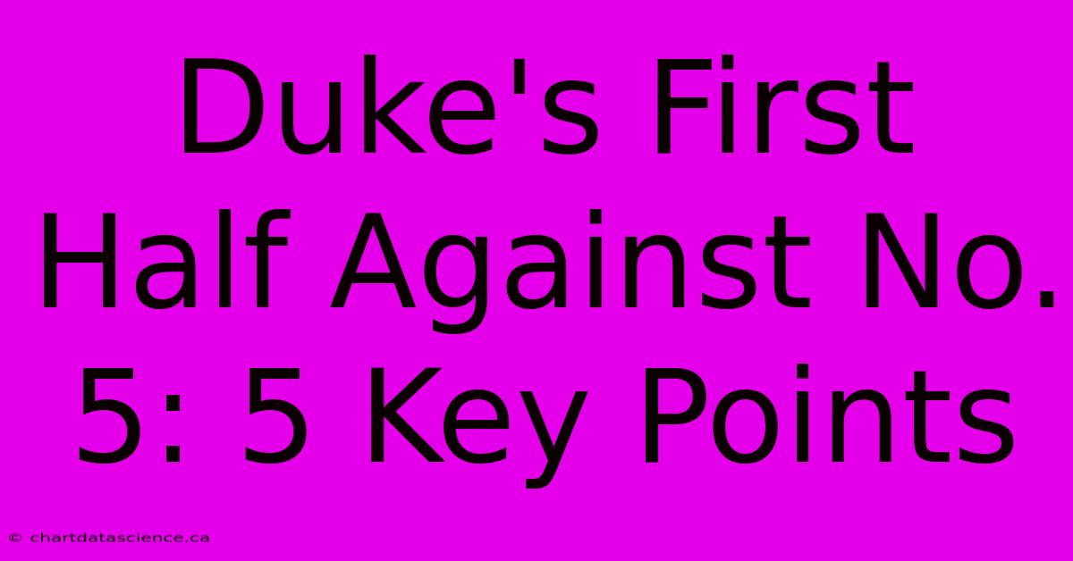 Duke's First Half Against No. 5: 5 Key Points