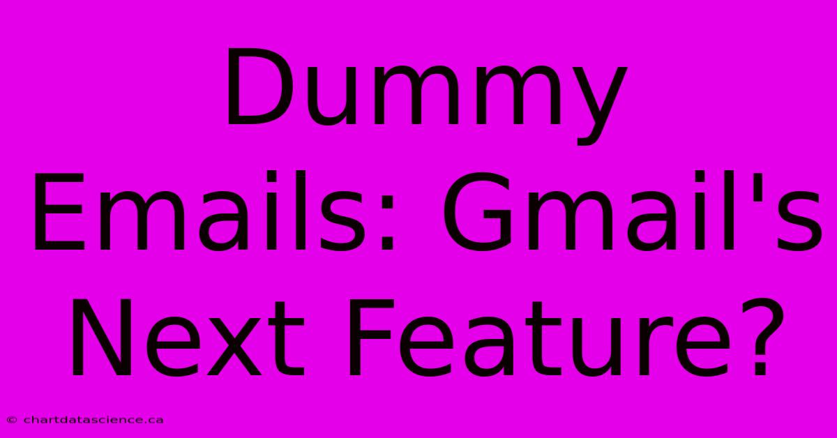 Dummy Emails: Gmail's Next Feature?