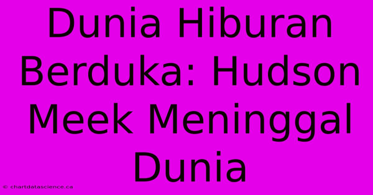 Dunia Hiburan Berduka: Hudson Meek Meninggal Dunia