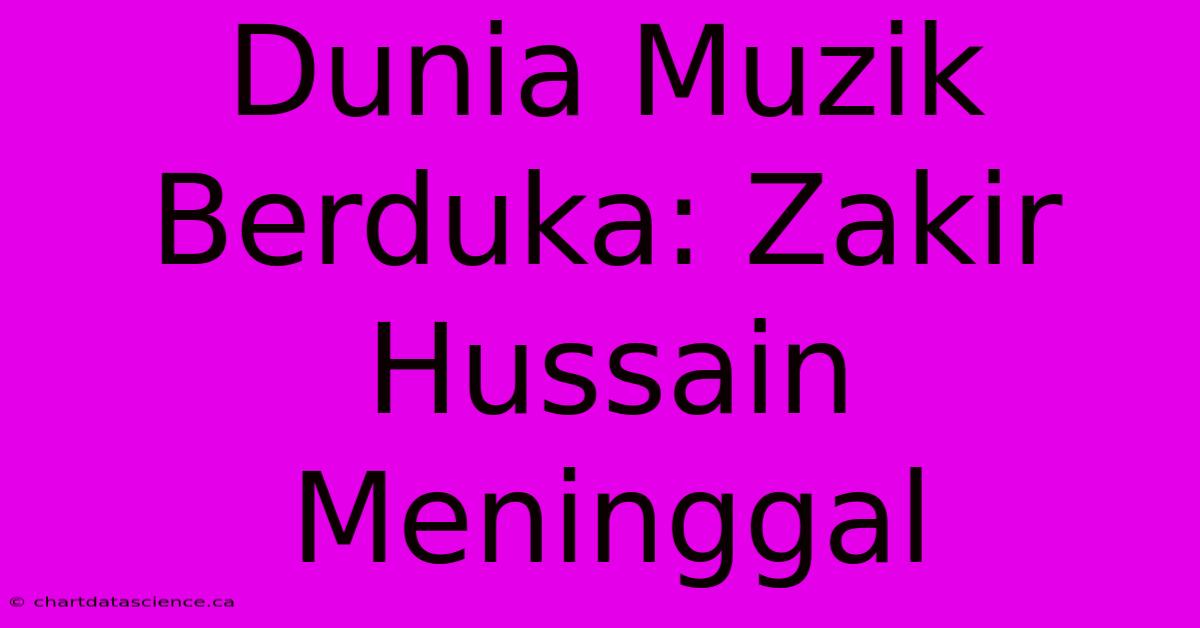 Dunia Muzik Berduka: Zakir Hussain Meninggal