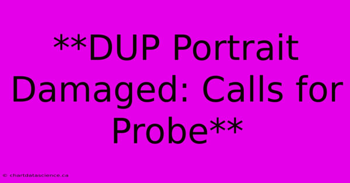 **DUP Portrait Damaged: Calls For Probe** 