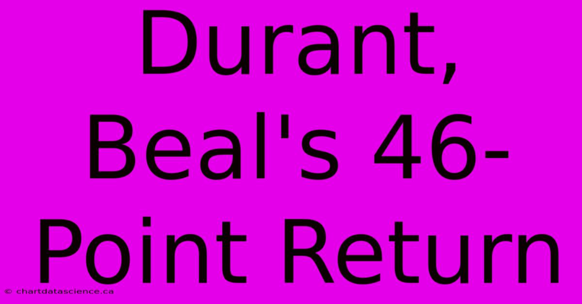 Durant, Beal's 46-Point Return