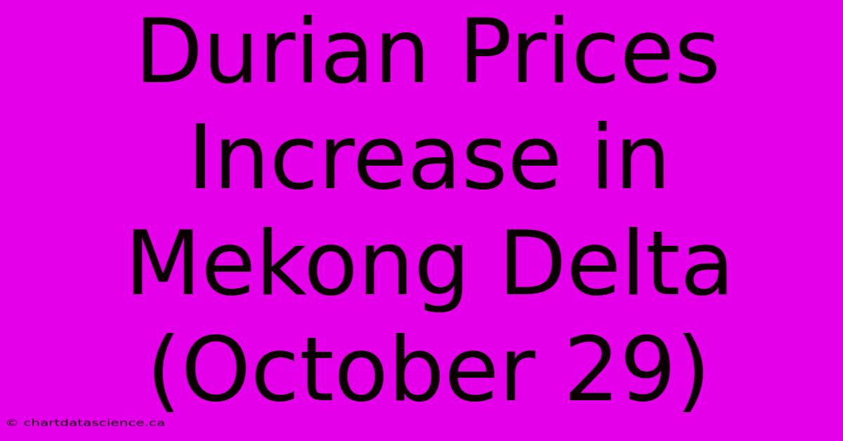 Durian Prices Increase In Mekong Delta (October 29)