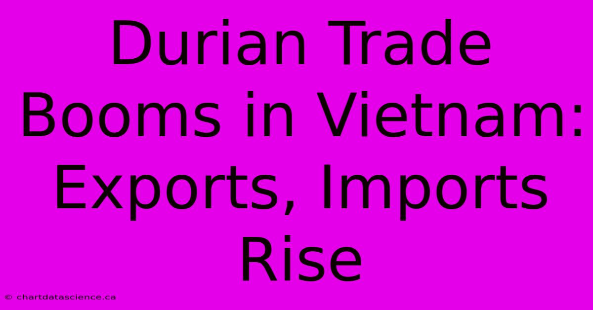 Durian Trade Booms In Vietnam: Exports, Imports Rise