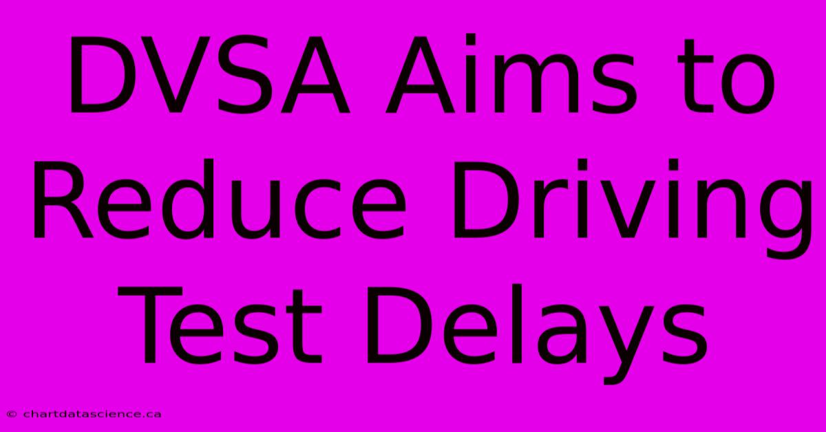 DVSA Aims To Reduce Driving Test Delays