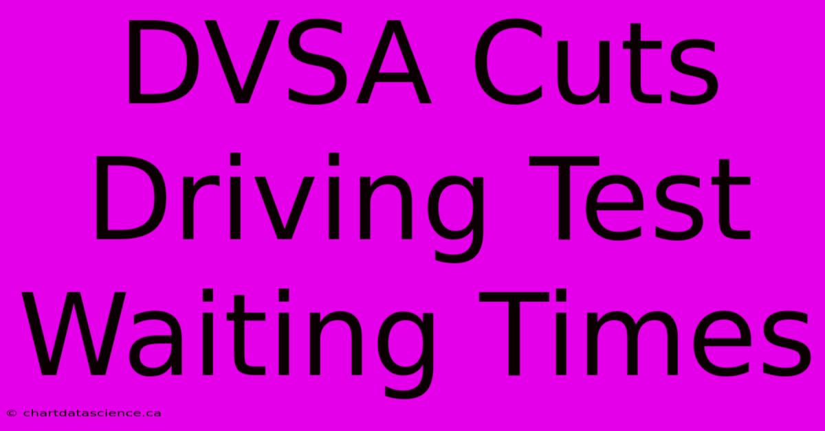 DVSA Cuts Driving Test Waiting Times