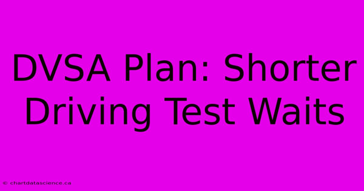 DVSA Plan: Shorter Driving Test Waits