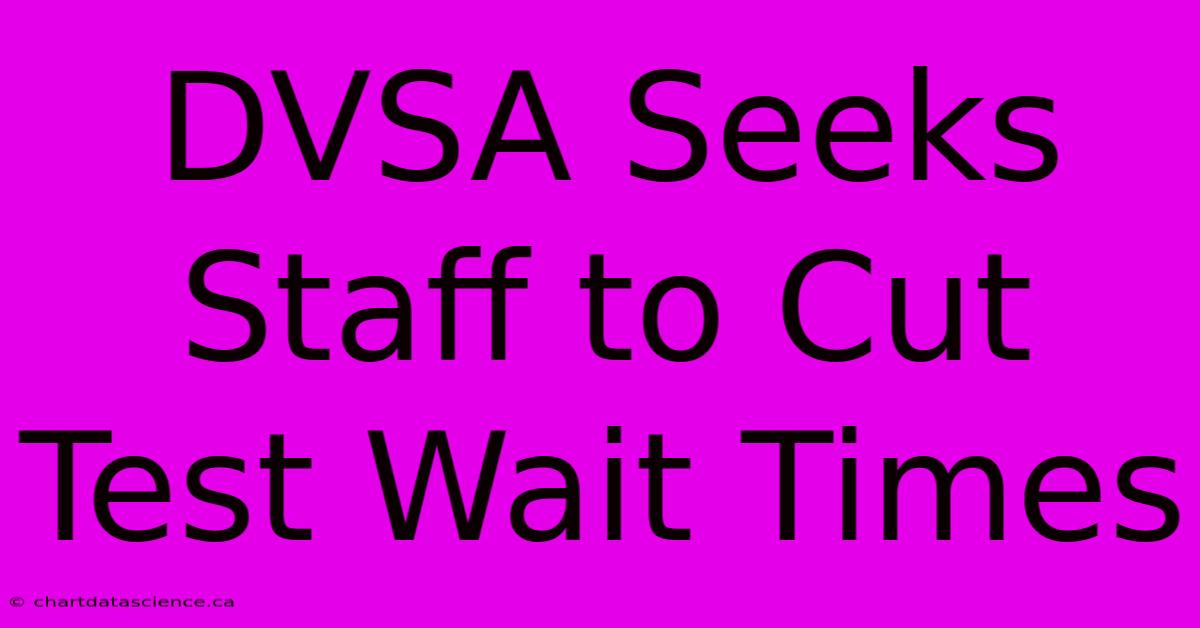 DVSA Seeks Staff To Cut Test Wait Times