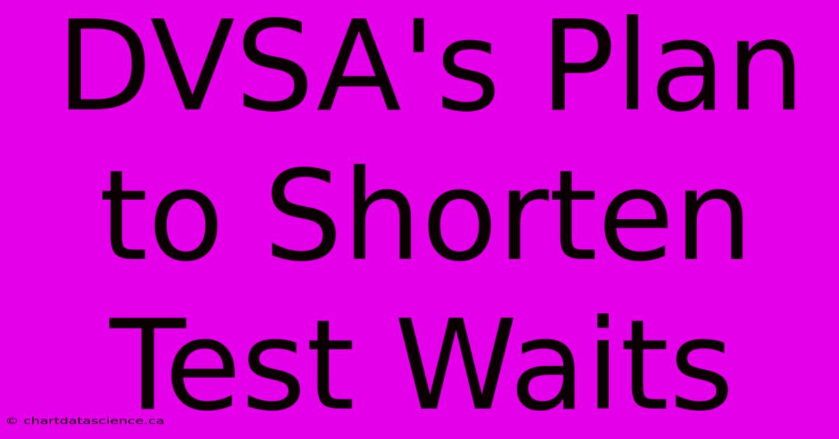 DVSA's Plan To Shorten Test Waits