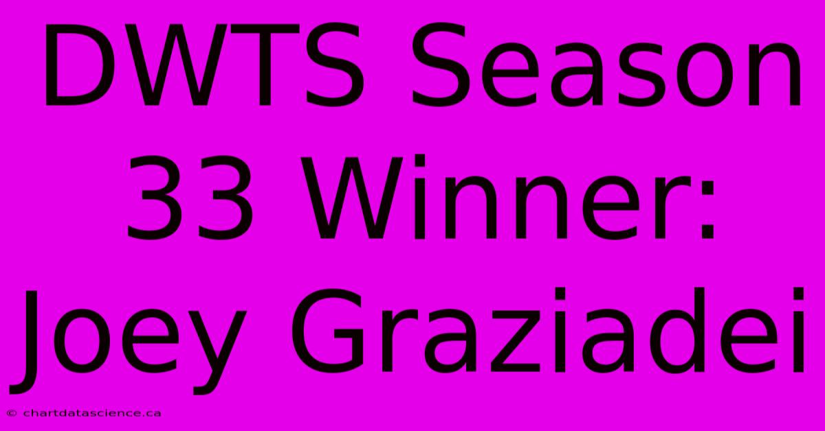 DWTS Season 33 Winner: Joey Graziadei