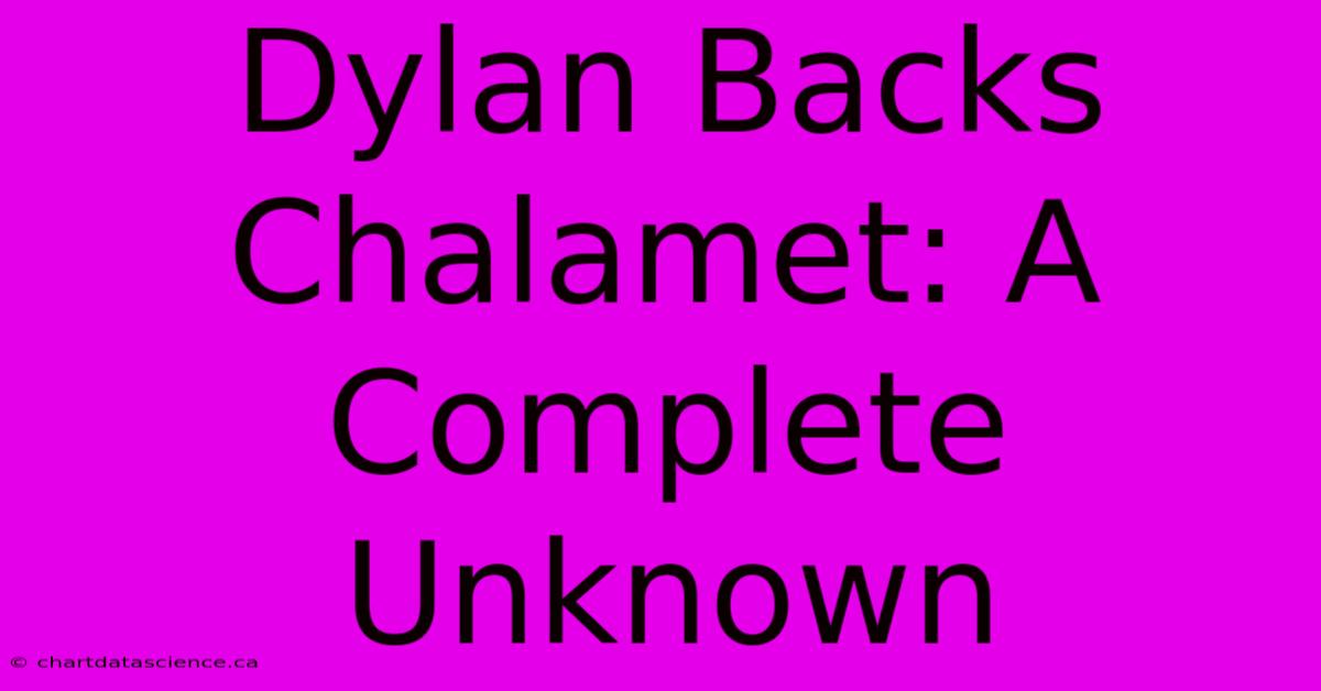 Dylan Backs Chalamet: A Complete Unknown