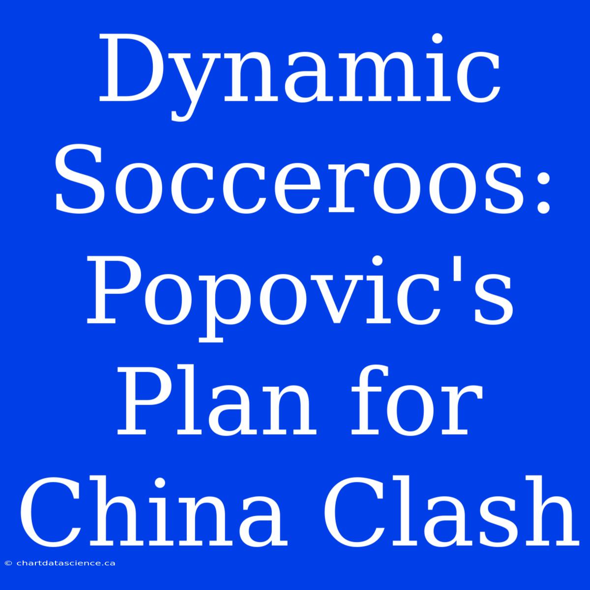 Dynamic Socceroos: Popovic's Plan For China Clash