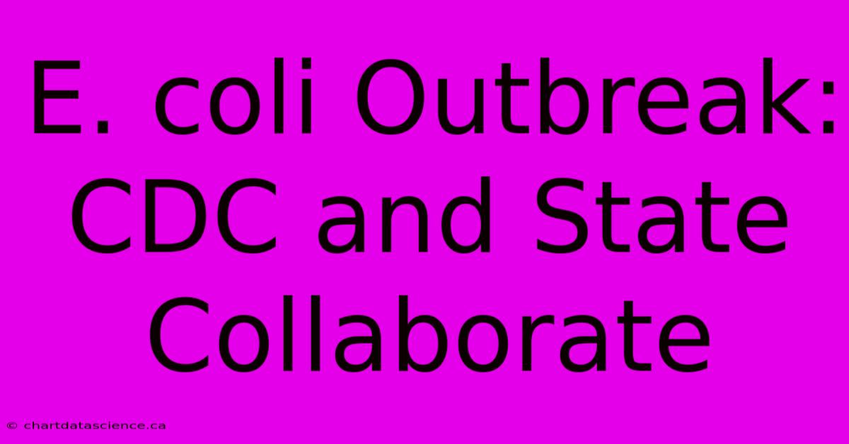 E. Coli Outbreak: CDC And State Collaborate