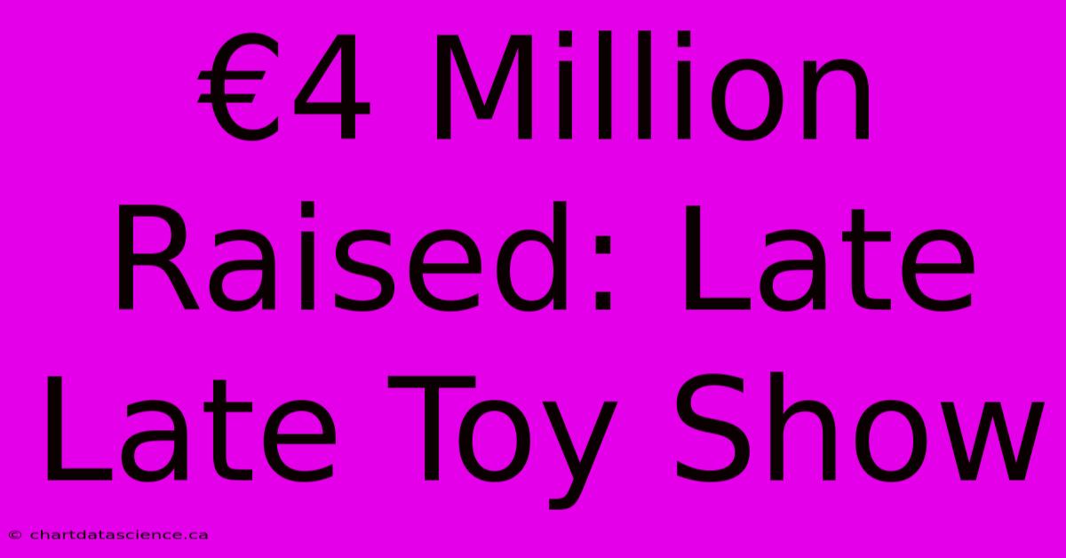 €4 Million Raised: Late Late Toy Show