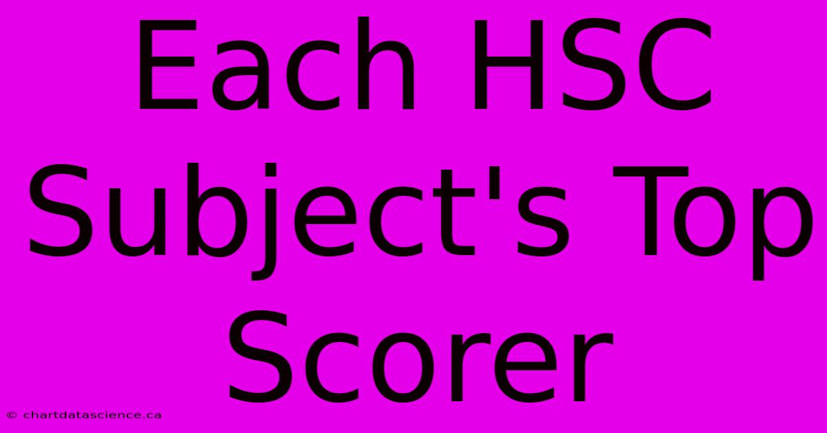 Each HSC Subject's Top Scorer