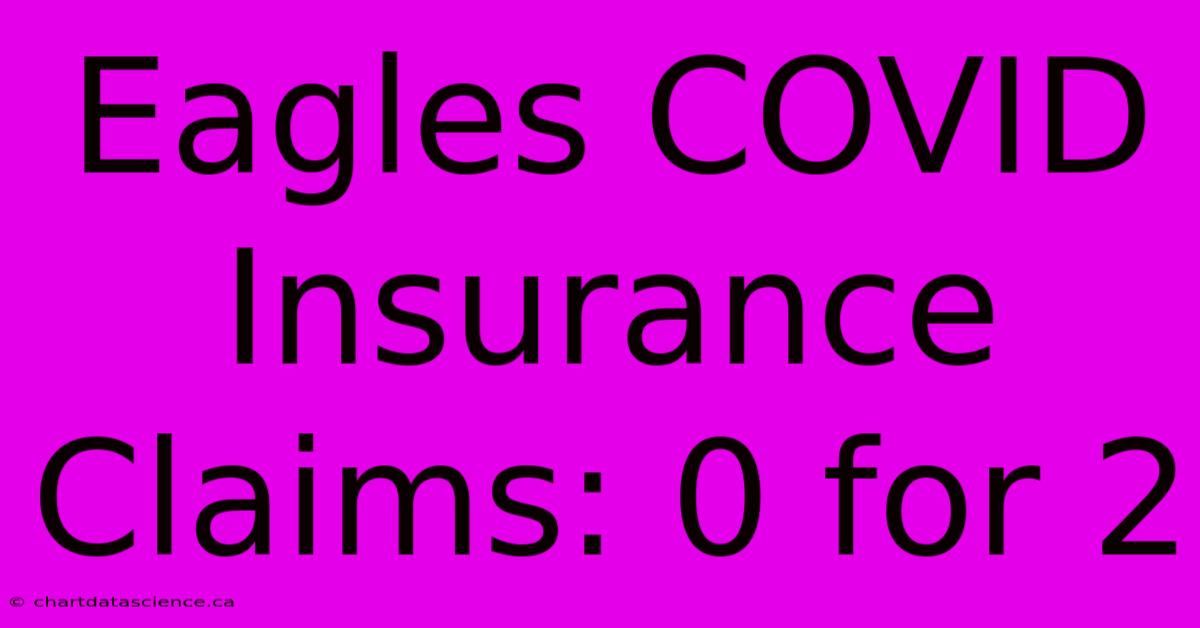 Eagles COVID Insurance Claims: 0 For 2