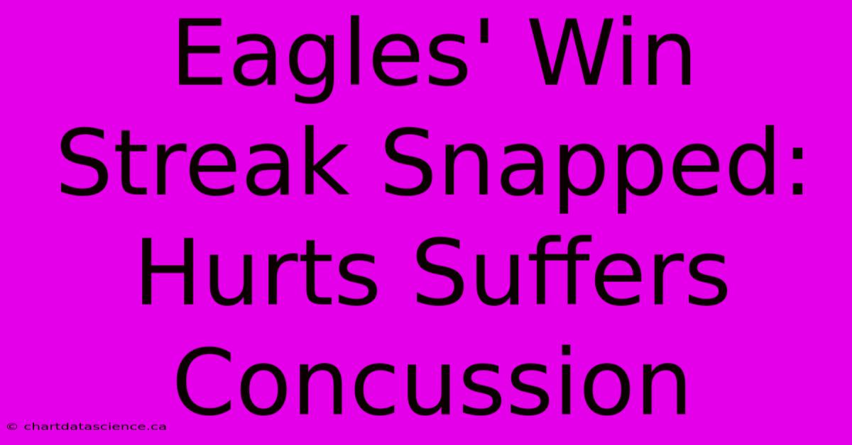 Eagles' Win Streak Snapped: Hurts Suffers Concussion