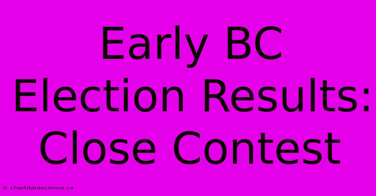 Early BC Election Results: Close Contest