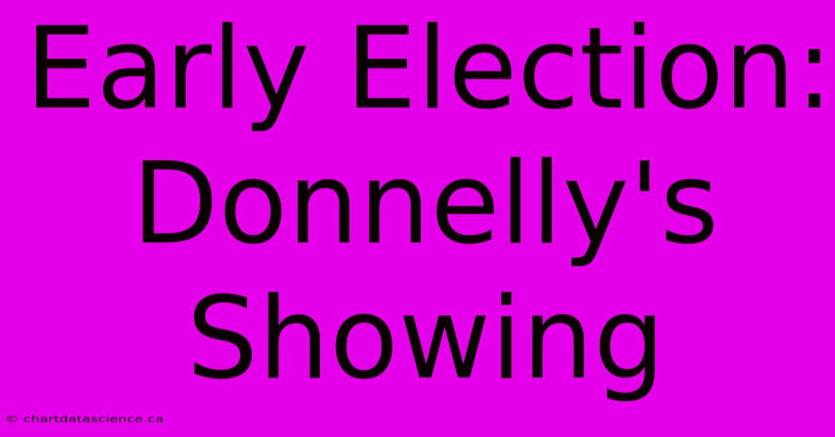 Early Election: Donnelly's Showing