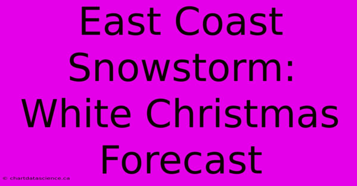 East Coast Snowstorm: White Christmas Forecast