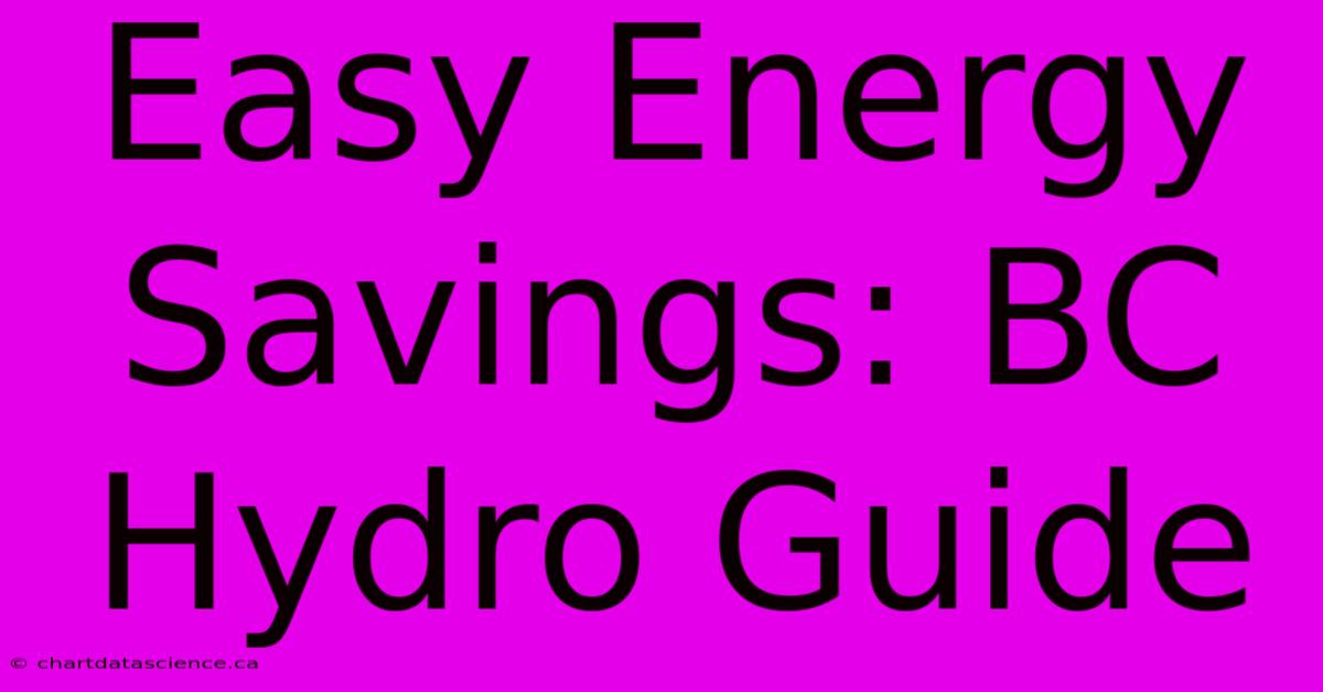 Easy Energy Savings: BC Hydro Guide