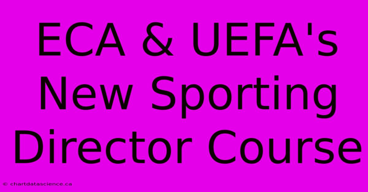 ECA & UEFA's New Sporting Director Course