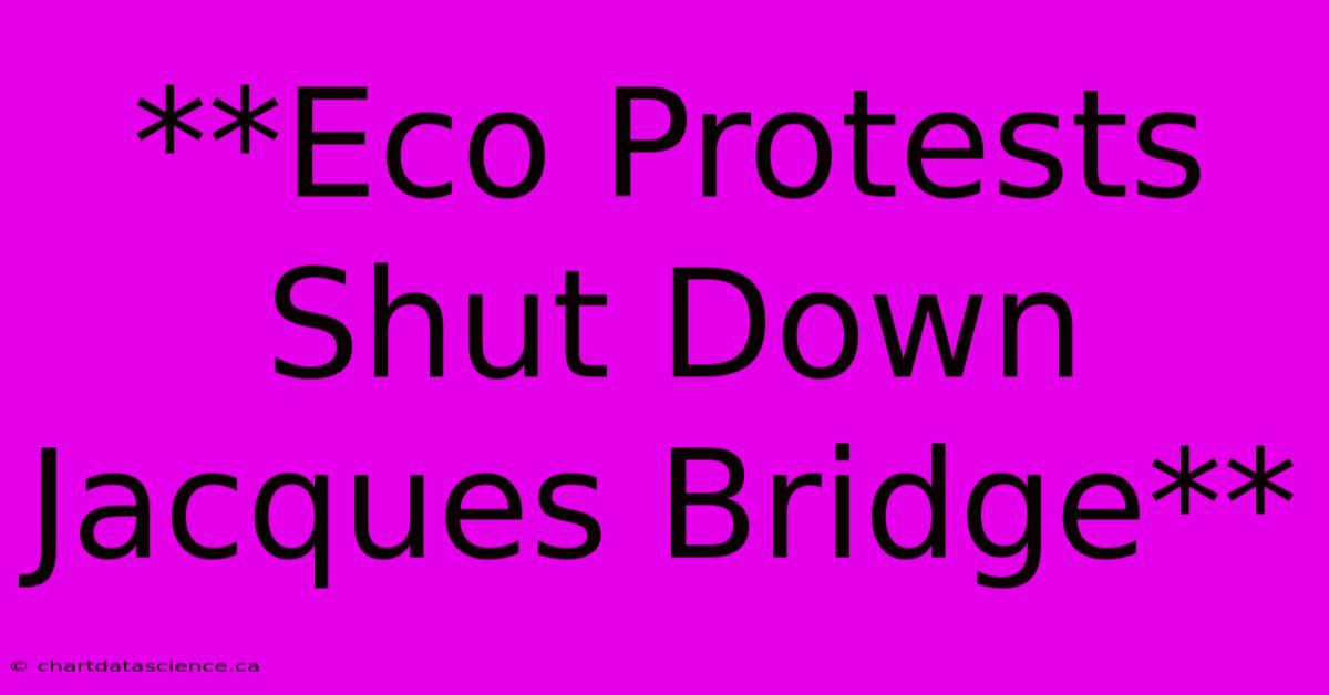 **Eco Protests Shut Down Jacques Bridge**