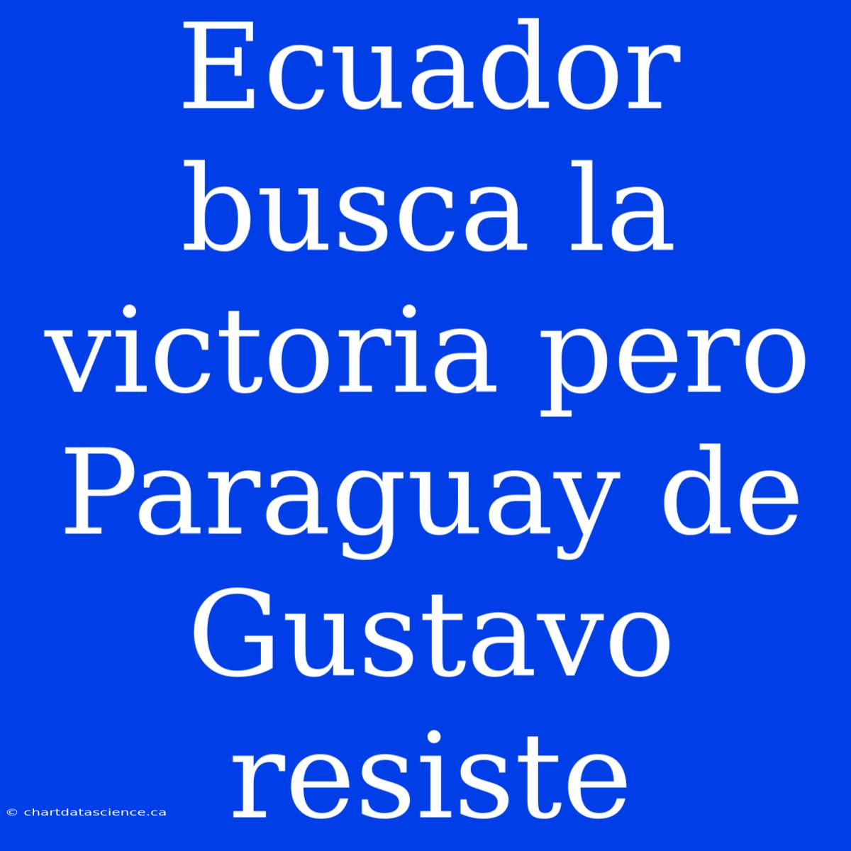 Ecuador Busca La Victoria Pero Paraguay De Gustavo Resiste