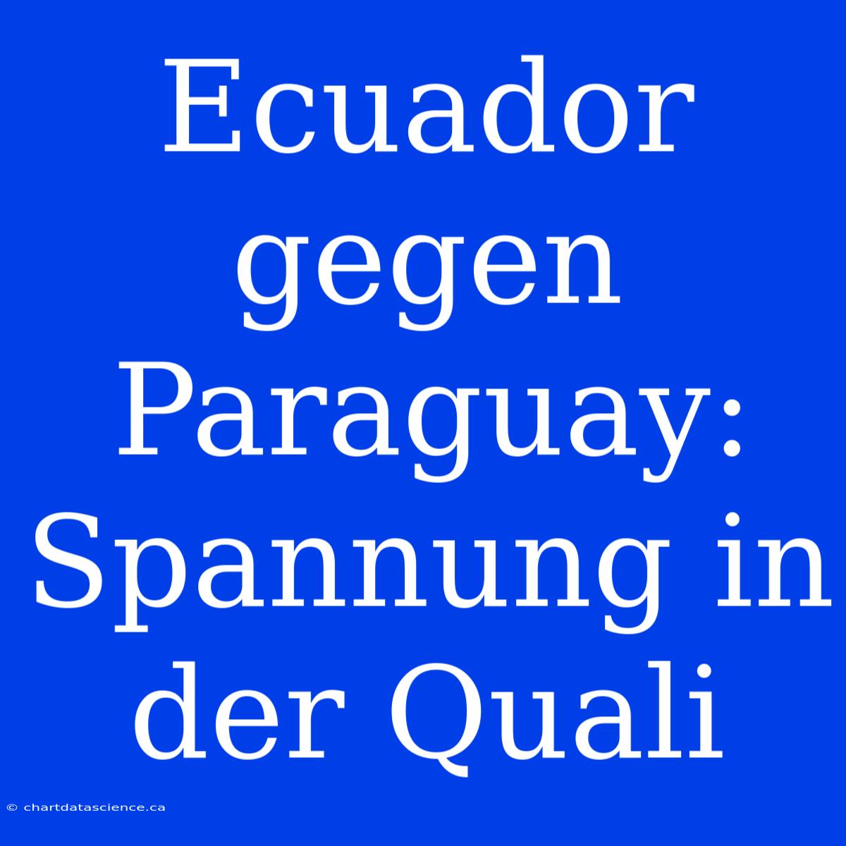 Ecuador Gegen Paraguay: Spannung In Der Quali