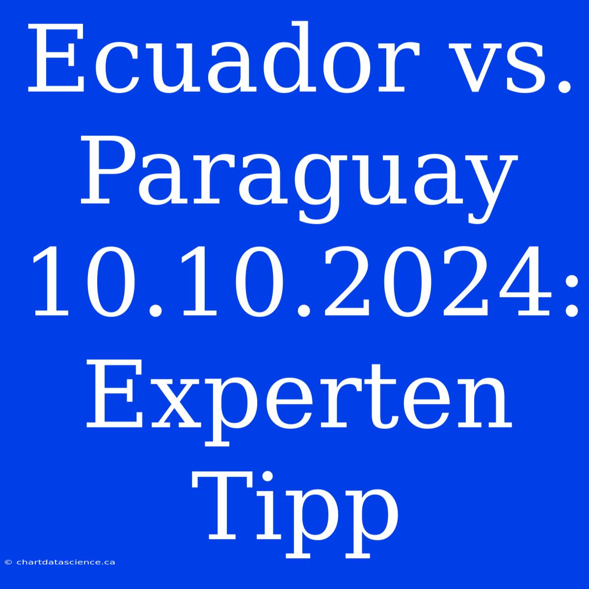 Ecuador Vs. Paraguay 10.10.2024: Experten Tipp