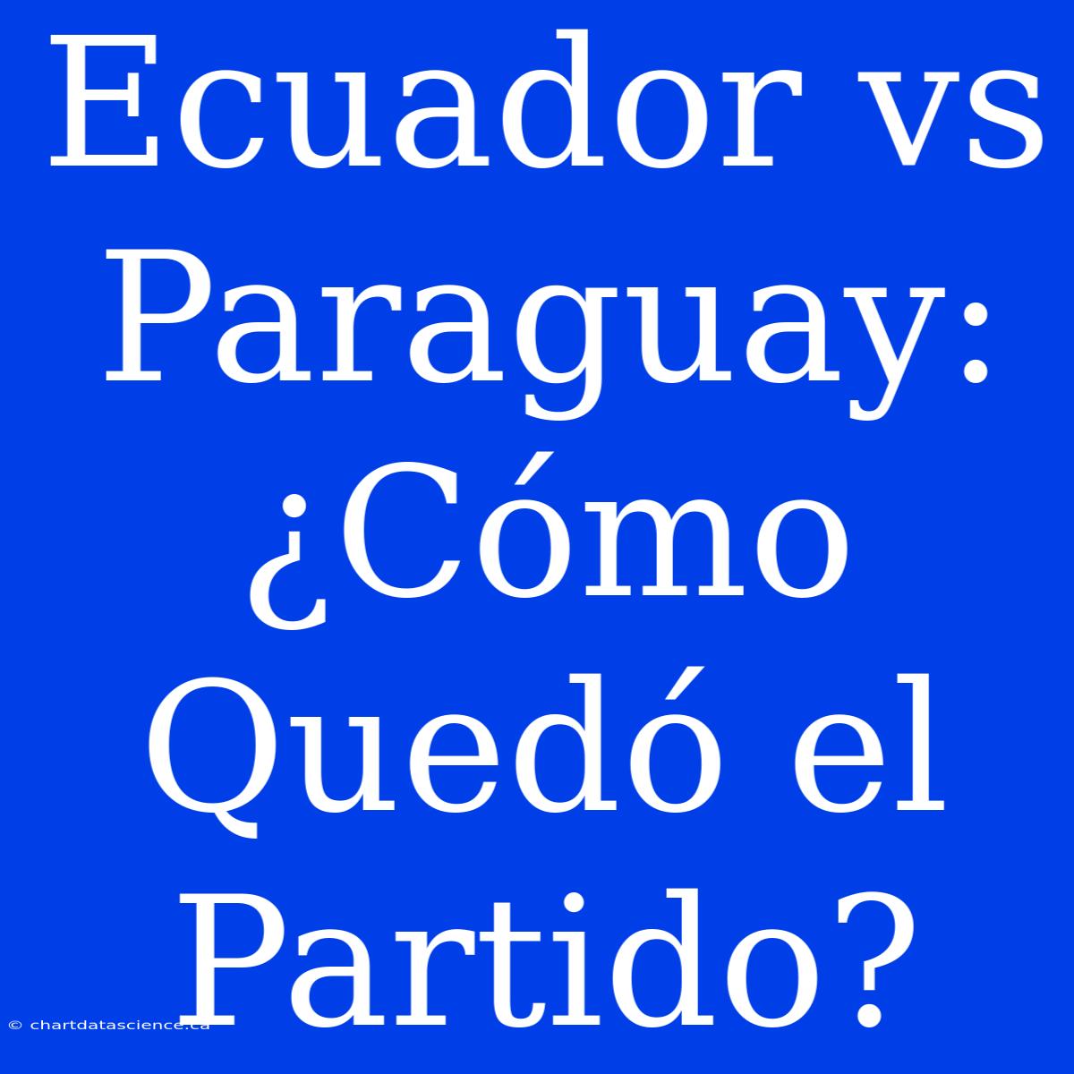 Ecuador Vs Paraguay: ¿Cómo Quedó El Partido?