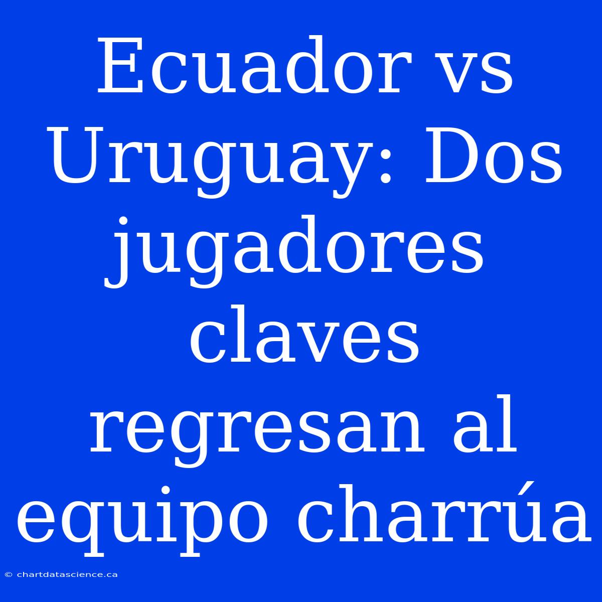 Ecuador Vs Uruguay: Dos Jugadores Claves Regresan Al Equipo Charrúa