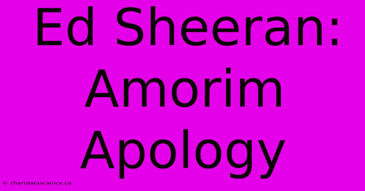 Ed Sheeran: Amorim Apology