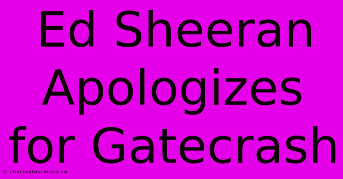 Ed Sheeran Apologizes For Gatecrash