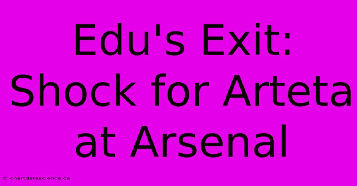 Edu's Exit: Shock For Arteta At Arsenal