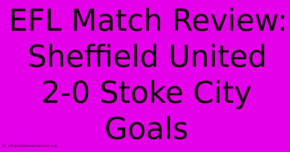 EFL Match Review: Sheffield United 2-0 Stoke City Goals  