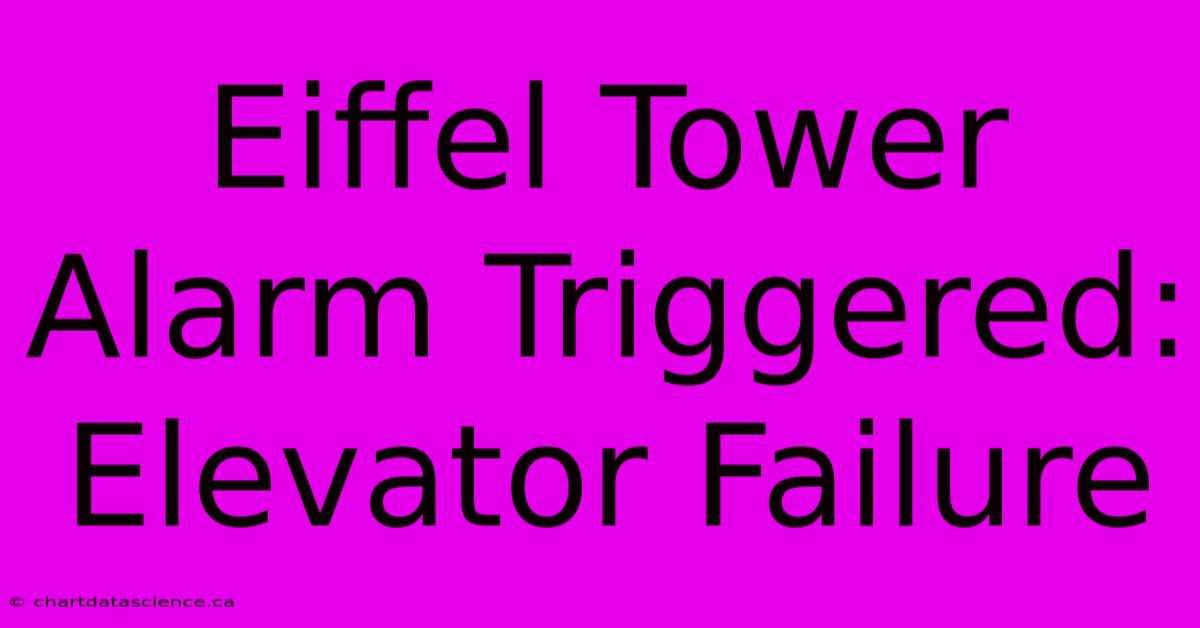 Eiffel Tower Alarm Triggered: Elevator Failure