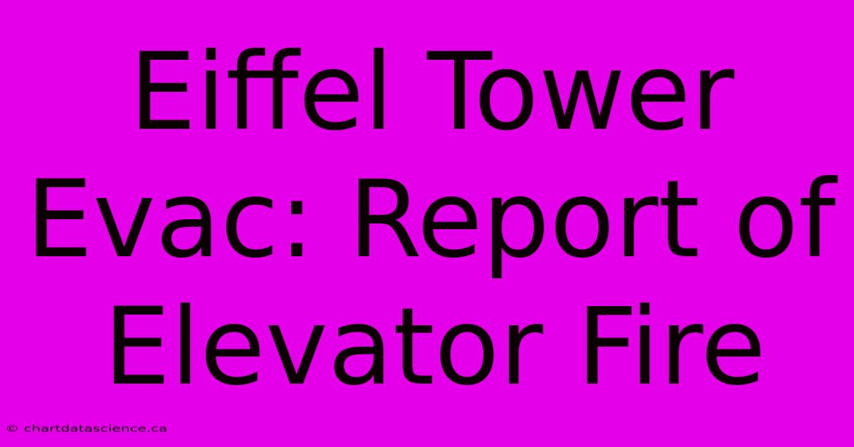 Eiffel Tower Evac: Report Of Elevator Fire